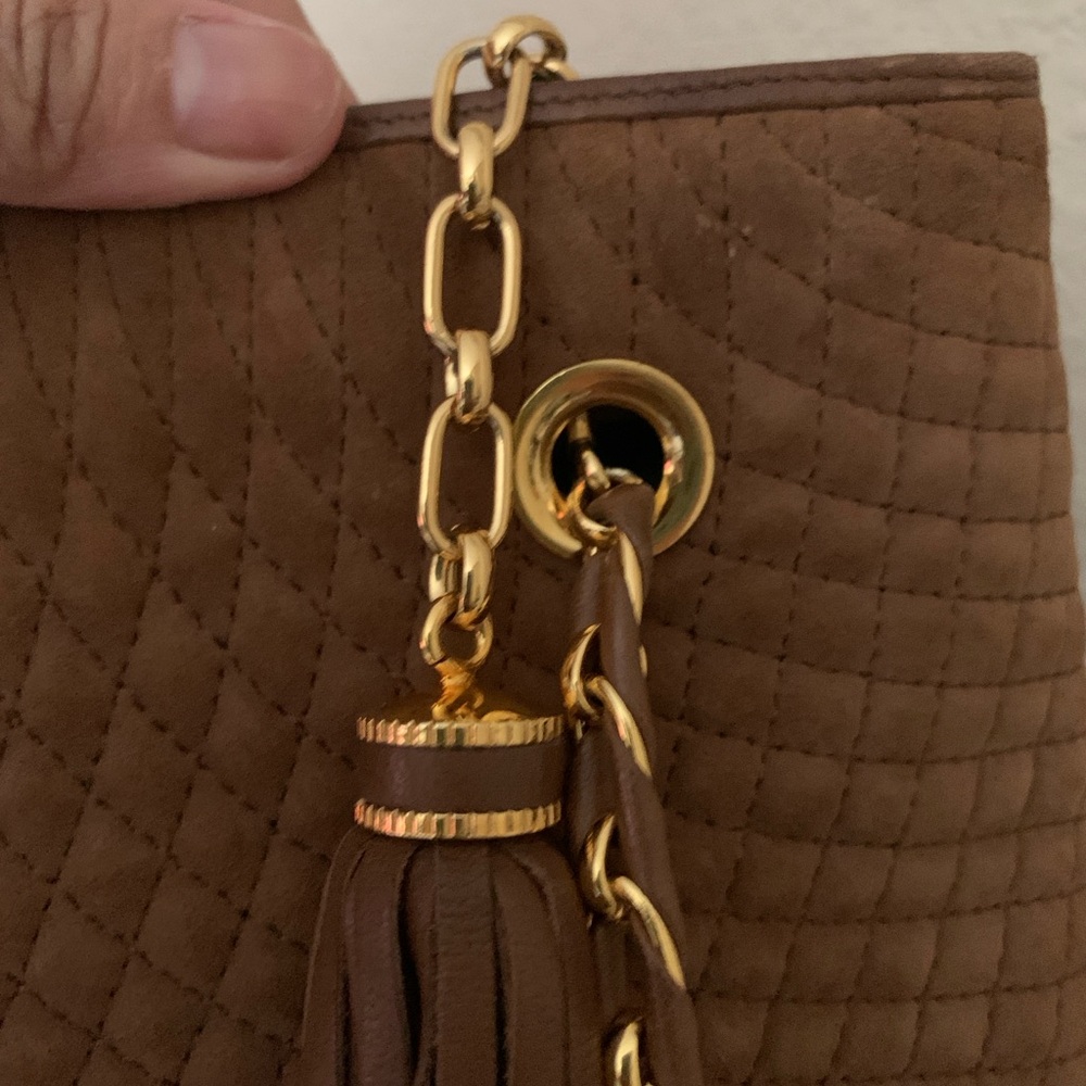 Rare color Bally Brown and Gold Quilted Shoulder Bag - Picture 6 of 10